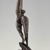 Art Deco Skulptur bronze Ikaros