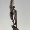 Art Deco bronze sculpture of Icarus.