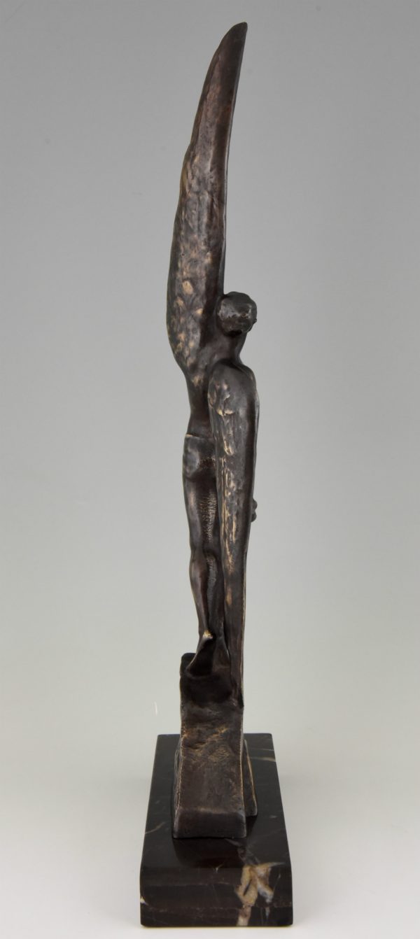 Art Deco bronzen beeld Icarus