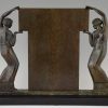 Art Deco bronze sculpture two ladies holding a mirror