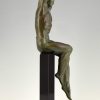 Art Deco Skulptur atletischer Mann mit Palmzweig Victory