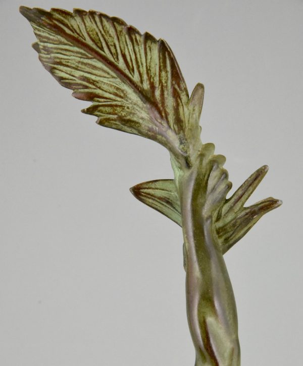 Art Deco sculpture athlete with palm leaf Victory