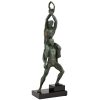 Art Deco sculpture of two athletes with laurel wreath