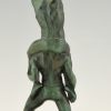 Art Deco sculptuur twee atleten met laurier