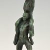 Art Deco sculptuur twee atleten met laurier