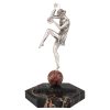 Art Deco verzilverd bronzen sculptuur danseres met bekkens