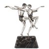 Art Deco silvered bronze sculpture of a dancing couple. Art Deco silvered bronze sculpture of a dancing couple.