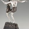 Art Deco silvered bronze sculpture of a dancing couple. Art Deco silvered bronze sculpture of a dancing couple.
