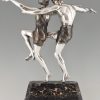 Art Deco silvered bronze sculpture of a dancing couple. Art Deco silvered bronze sculpture of a dancing couple.