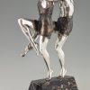 Art Deco silvered bronze sculpture of a dancing couple. Art Deco silvered bronze sculpture of a dancing couple.