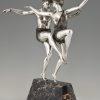 Art Deco silvered bronze sculpture of a dancing couple. Art Deco silvered bronze sculpture of a dancing couple.