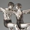 Art Deco silvered bronze sculpture of a dancing couple. Art Deco silvered bronze sculpture of a dancing couple.