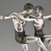 Art Deco silvered bronze sculpture of a dancing couple. Art Deco silvered bronze sculpture of a dancing couple.