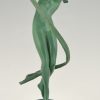 Tourbillon Art Deco sculpture nude dancer with swirling ribbon