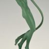 Tourbillon Art Deco sculpture nude dancer with swirling ribbon