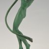 Tourbillon Art Deco sculpture nude dancer with swirling ribbon