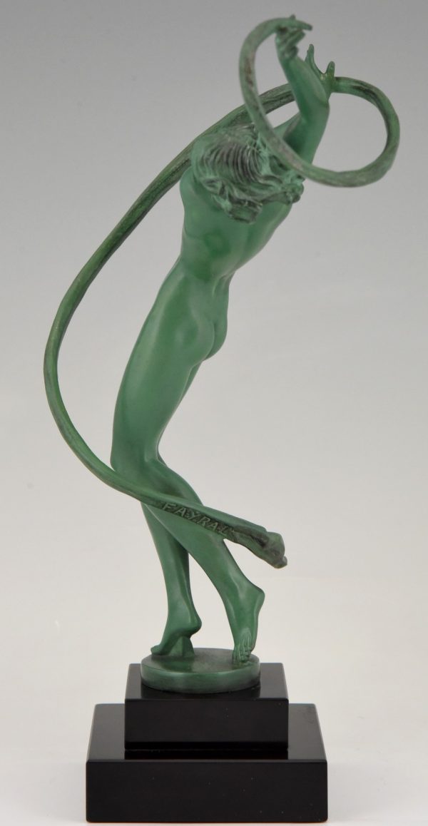 Tourbillon Art Deco sculpture danseuse au ruban