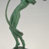 Tourbillon Art Deco sculpture nude dancer with swirling ribbon