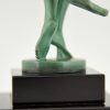 Tourbillon Art Deco sculpture nude dancer with swirling ribbon