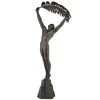 Art Deco sculpture bronze athlète au branche de palmier