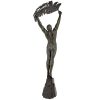 Tall Art Deco bronze sculpture athletic man palm leaf Victory