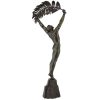 Tall Art Deco bronze sculpture athletic man palm leaf Victory