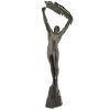 Art Deco sculpture bronze athlète au branche de palmier