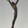 Victory, Art Deco bronze athlete with palm leaf