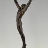 Victoire, Bronze Art Deco athlete avec feuille de palme