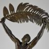 Art Deco Bronze Skulptur Athlet mit Palme