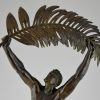 Art Deco Bronze Skulptur Athlet mit Palme