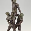 Victory Art Deco Sculptur drei Atletische Männer