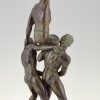 Victoire Sculpture Art Deco trois athlètes