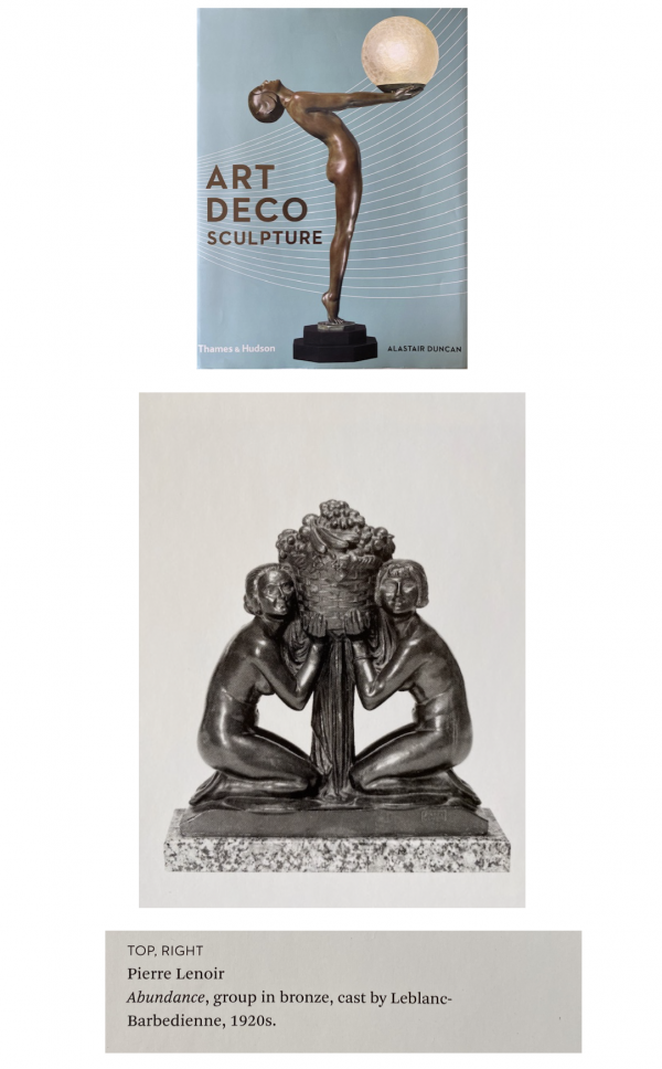 Abundance Art Deco Bronze Skulptur zwei Frauen mit Korb