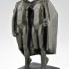 Art Deco bronzen beeld twee naakte vrouwen