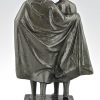Art Deco sculpture bronze deux femme nues