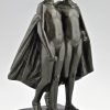 Art Deco bronzen beeld twee naakte vrouwen