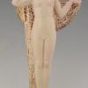 Art Deco ceramic sculpture draped nude