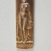 Art Deco bronze letter opener with nude bather.