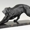 Art deco beeld zwarte panter