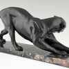 Art deco beeld zwarte panter