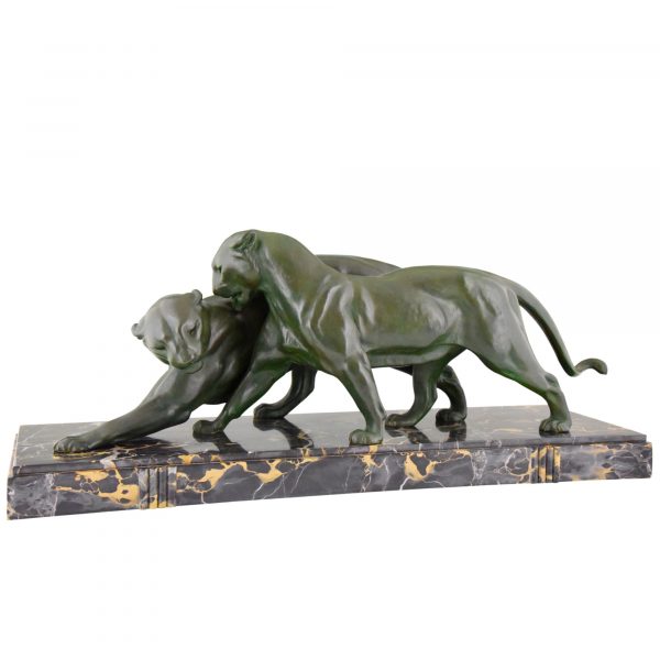 Art Deco Skulptur zwei Panther.