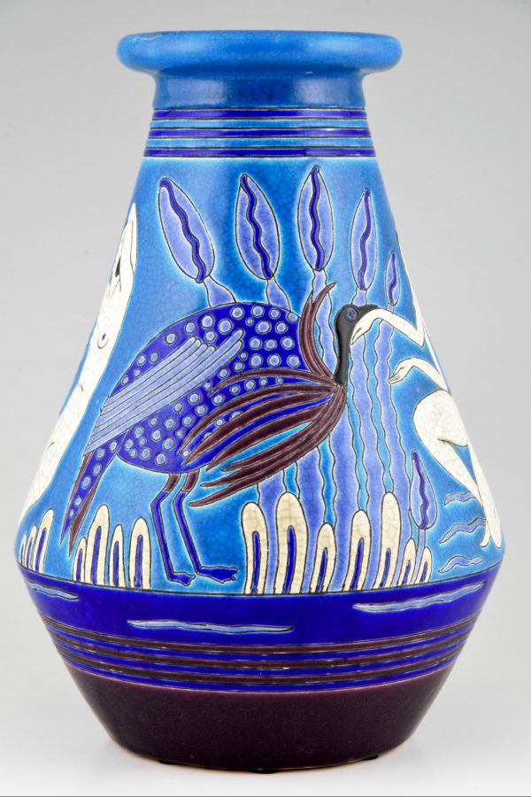 Art Deco vase aux baigneuses