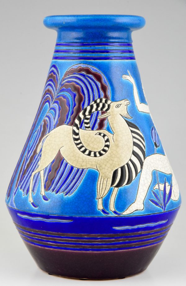 Art Deco vase aux baigneuses