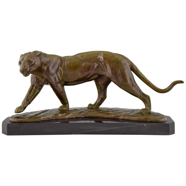 Art Deco bronze panther sculpture