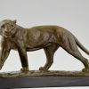 Art Deco bronze panther sculpture