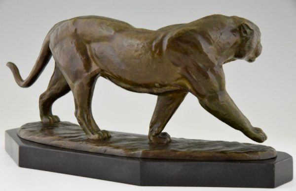 Art Deco bronze panther sculpture