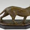 Art Deco bronzen beeld panter