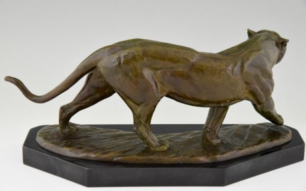 Art Deco Bronze Skulptur Panther