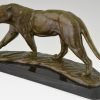 Art Deco bronzen beeld panter